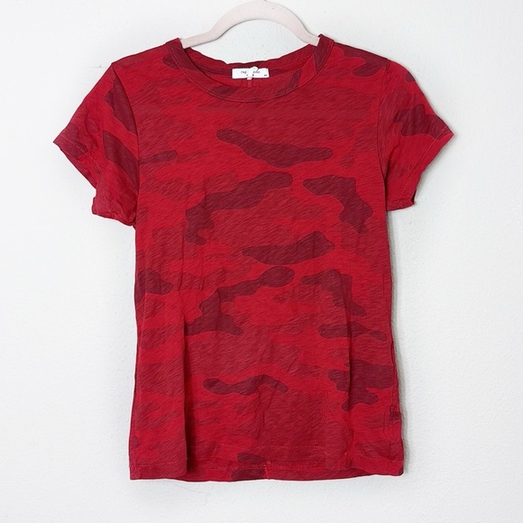 Rag and Bone Red Camo Short Sleeve Tee Shirt Size Small - Picture 5 of 13